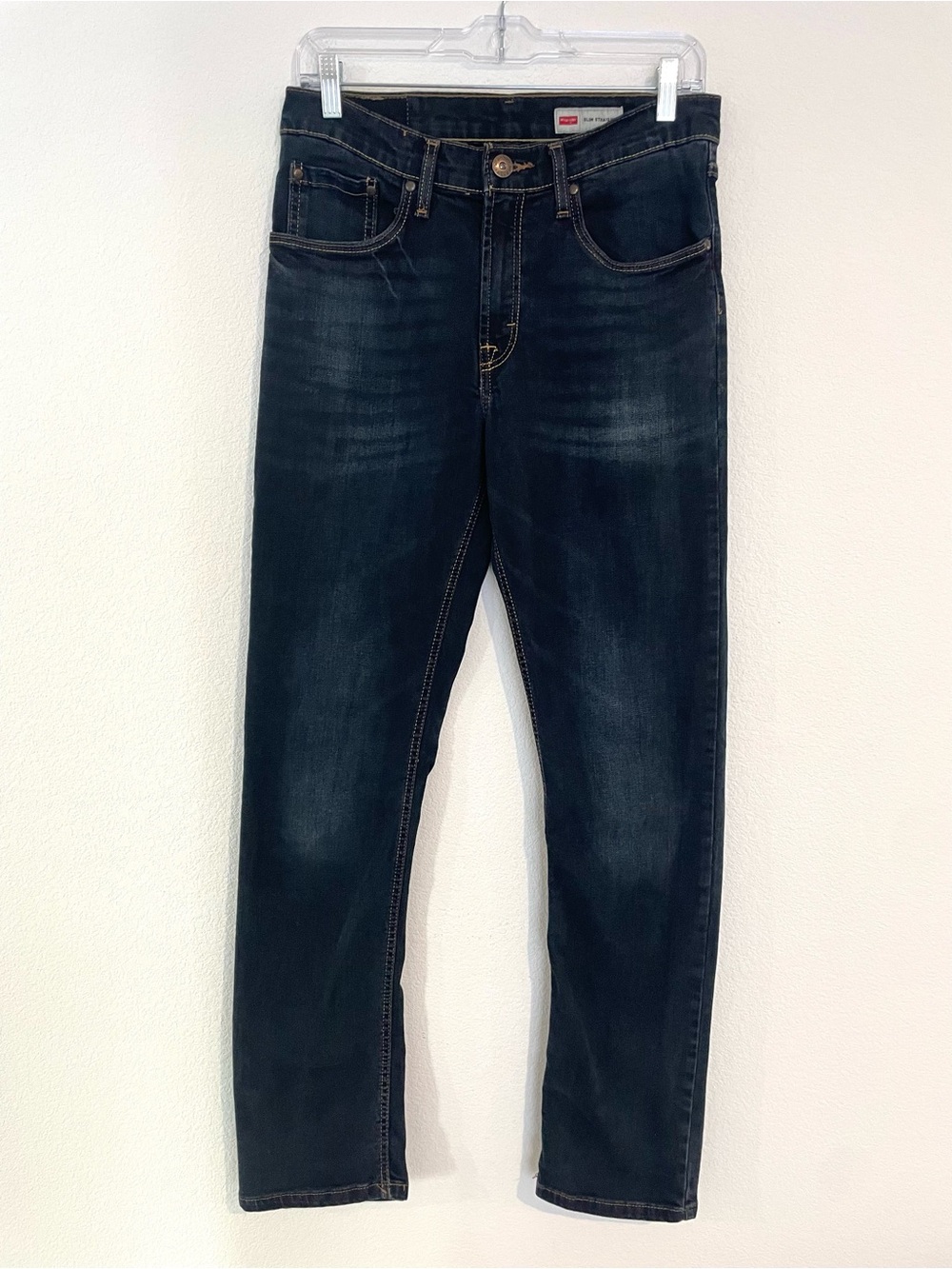 Wrangler Men's 29x32 Dark Blue Slim Straight Jeans
